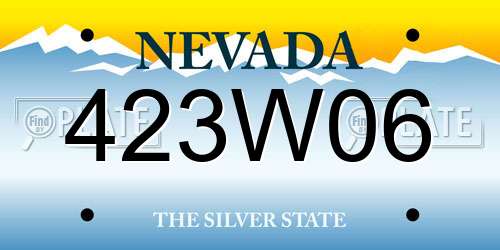 423W06 Nevada License Plate