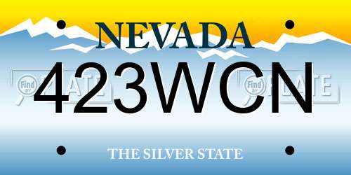 423WCN Nevada License Plate