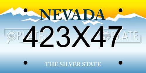 423X47 Nevada License Plate