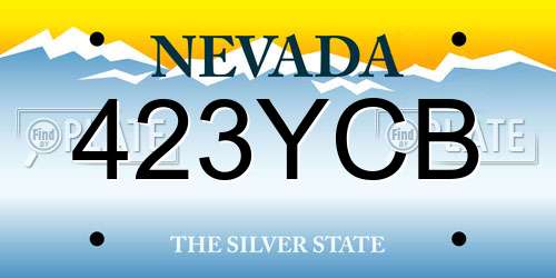 423YCB Nevada License Plate