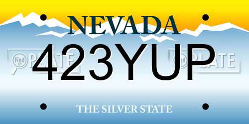 423YUP Nevada License Plate