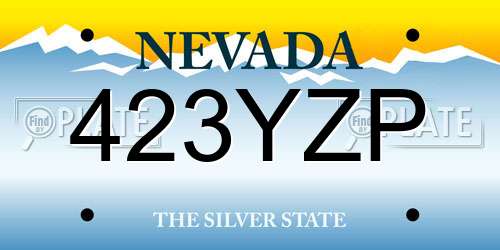423YZP Nevada License Plate