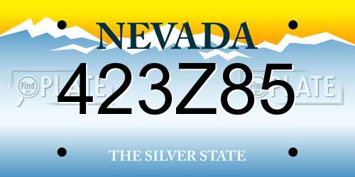 423Z85 Nevada License Plate