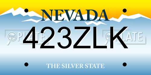 423ZLK Nevada License Plate