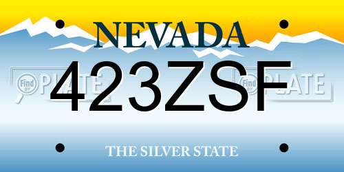 423ZSF Nevada License Plate