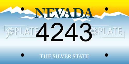 4243 Nevada License Plate