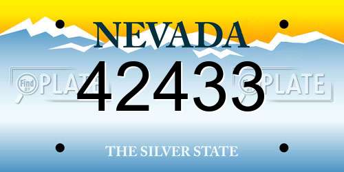 42433 Nevada License Plate