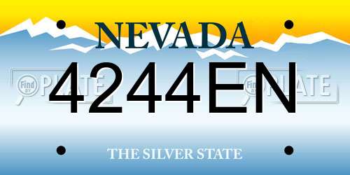 4244EN Nevada License Plate