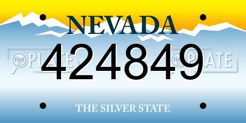 424849 Nevada License Plate
