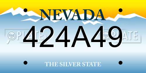 424A49 Nevada License Plate