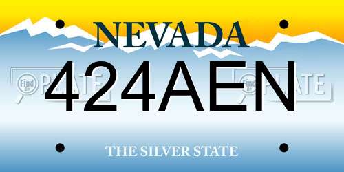424AEN Nevada License Plate