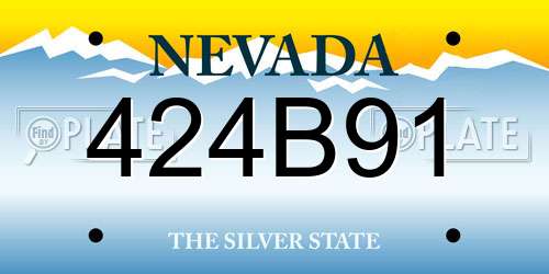 424B91 Nevada License Plate