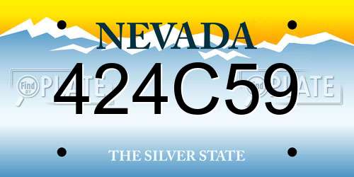 424C59 Nevada License Plate