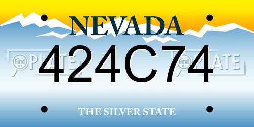 424C74 Nevada License Plate