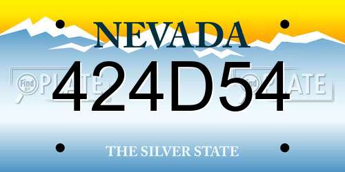 424D54 Nevada License Plate
