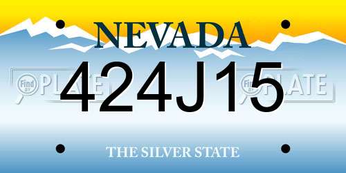 424J15 Nevada License Plate