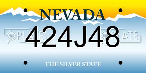424J48 Nevada License Plate