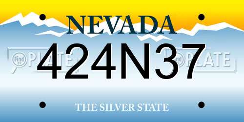 424N37 Nevada License Plate