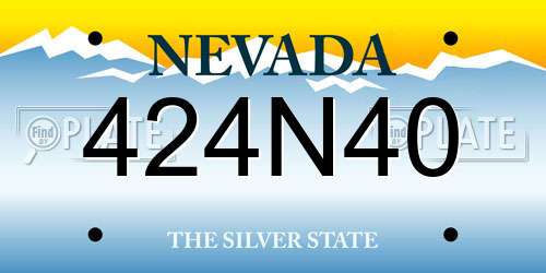 424N40 Nevada License Plate