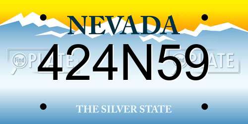 424N59 Nevada License Plate