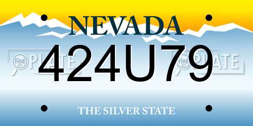 424U79 Nevada License Plate