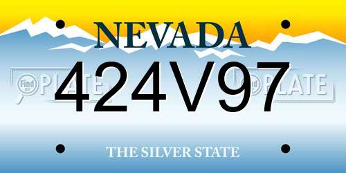 424V97 Nevada License Plate