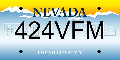 424VFM Nevada License Plate