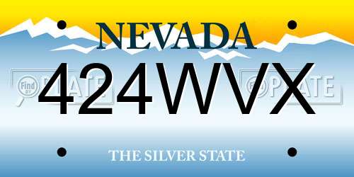 424WVX Nevada License Plate