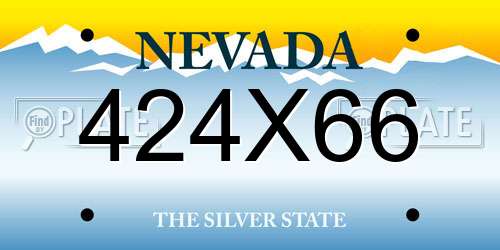424X66 Nevada License Plate