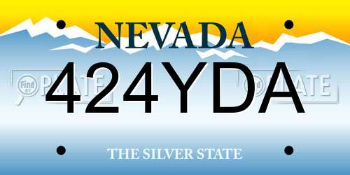 424YDA Nevada License Plate