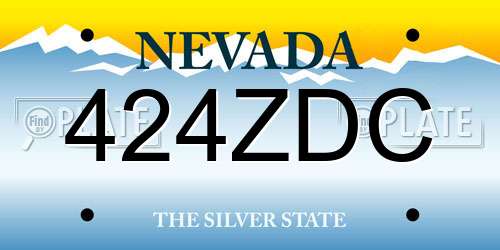 424ZDC Nevada License Plate