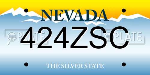 424ZSC Nevada License Plate