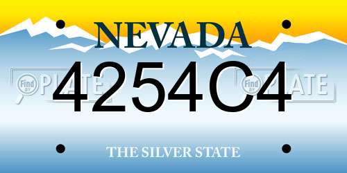 4254C4 Nevada License Plate