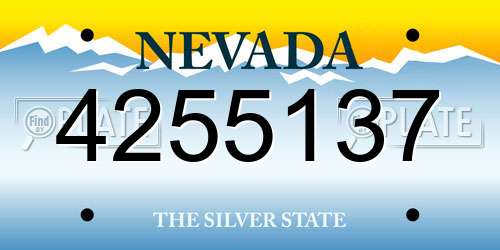 4255137 Nevada License Plate