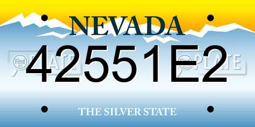 42551E2 Nevada License Plate