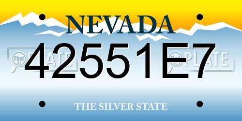 42551E7 Nevada License Plate