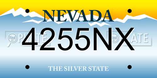 4255NX Nevada License Plate