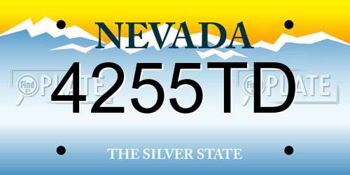 4255TD Nevada License Plate