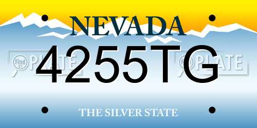 4255TG Nevada License Plate
