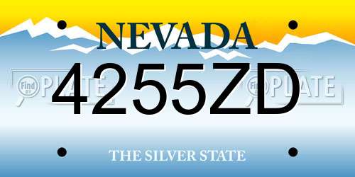 4255ZD Nevada License Plate