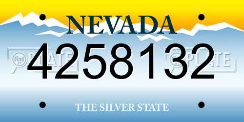 4258132 Nevada License Plate