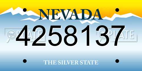4258137 Nevada License Plate
