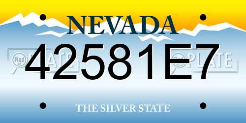 42581E7 Nevada License Plate
