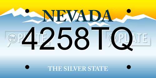 4258TQ Nevada License Plate