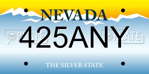425ANY Nevada License Plate