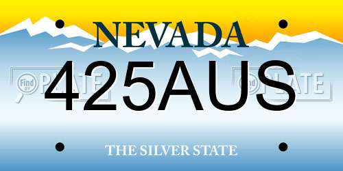 425AUS Nevada License Plate