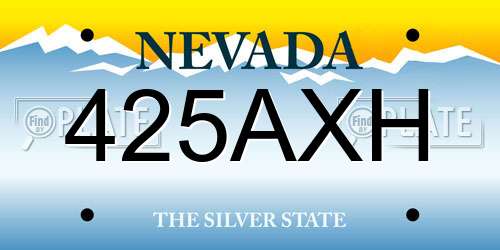 425AXH Nevada License Plate