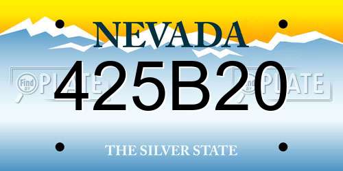425B20 Nevada License Plate