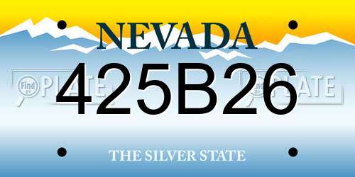 425B26 Nevada License Plate