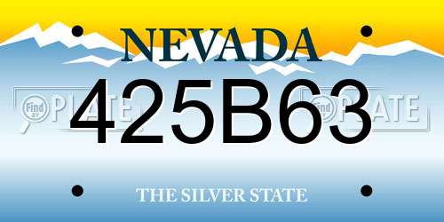 425B63 Nevada License Plate